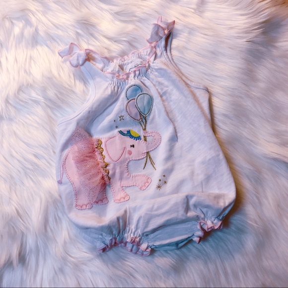 Mud Pie Other - Mudpie Elephant Balloon Onesie Dress 6-9 Mon